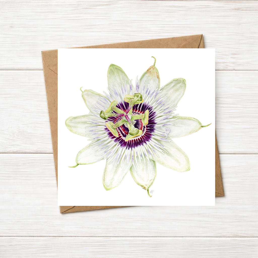 Passion Flower Greetings Card
